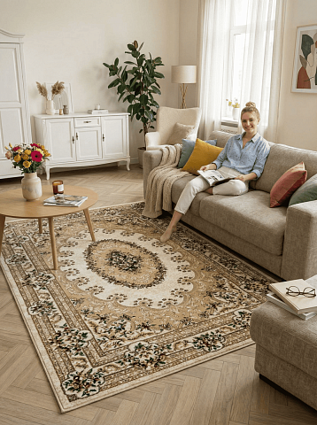 Российский прямой бордовый ковер акварель 20636