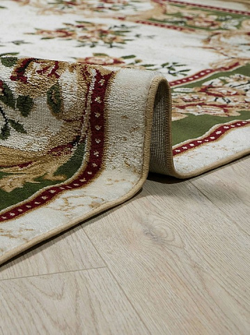 Российский прямой зеленый ковер акварель 20611