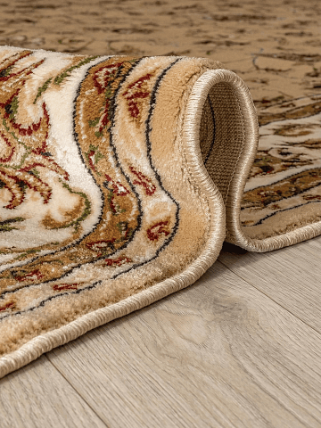 Российский овальный бежевый ковер акварель 20624