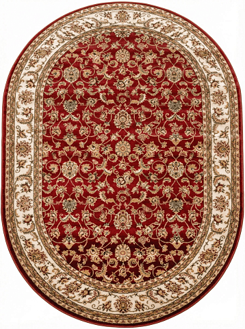 Российский овальный бордовый ковер акварель 20624