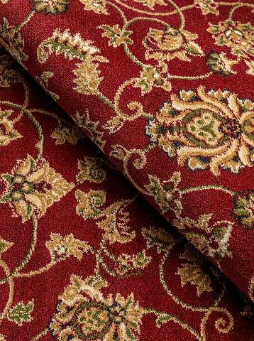 Российский овальный бордовый ковер акварель 20624