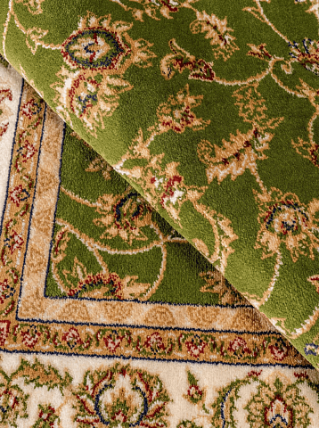 Российский прямой бежевый ковер акварель 20624