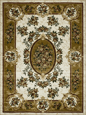 Российский прямой бежевый ковер акварель 20611