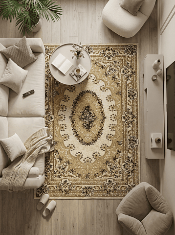 Российский прямой бордовый ковер акварель 20636