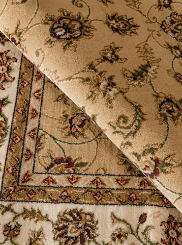 Российский овальный бежевый ковер акварель 20624