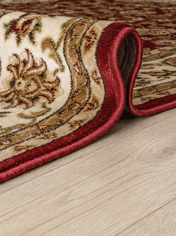 Российский овальный бордовый ковер акварель 20624