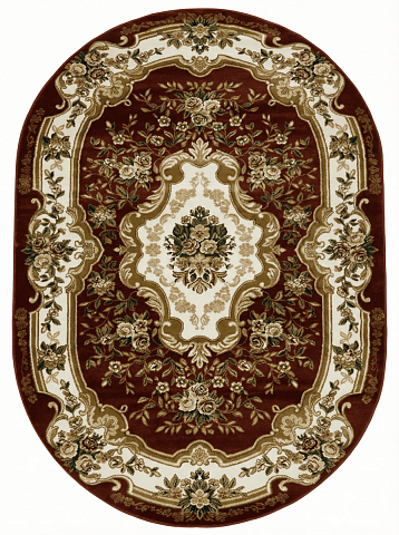 Российский овальный зеленый ковер акварель 20606